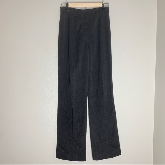 Max Mara Gray Wide Pants Pleated Wool Blend Casual